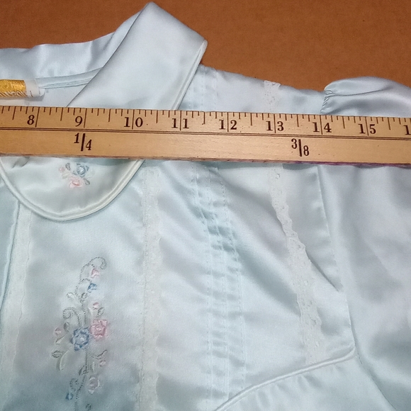 Barbizon Powder Blue Cuddleskin Long Nightgown Women's Pajama Small/Petite - Picture 7 of 11